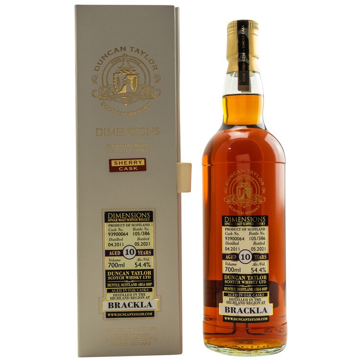 Brackla 2011/2021 - Sherry Cask Dimensions